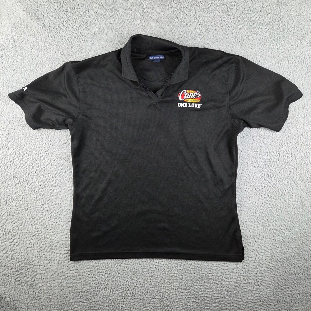 Raising Canes Fry Cook Cashier Employee Worker Polo Shirt Women XL Black Logo